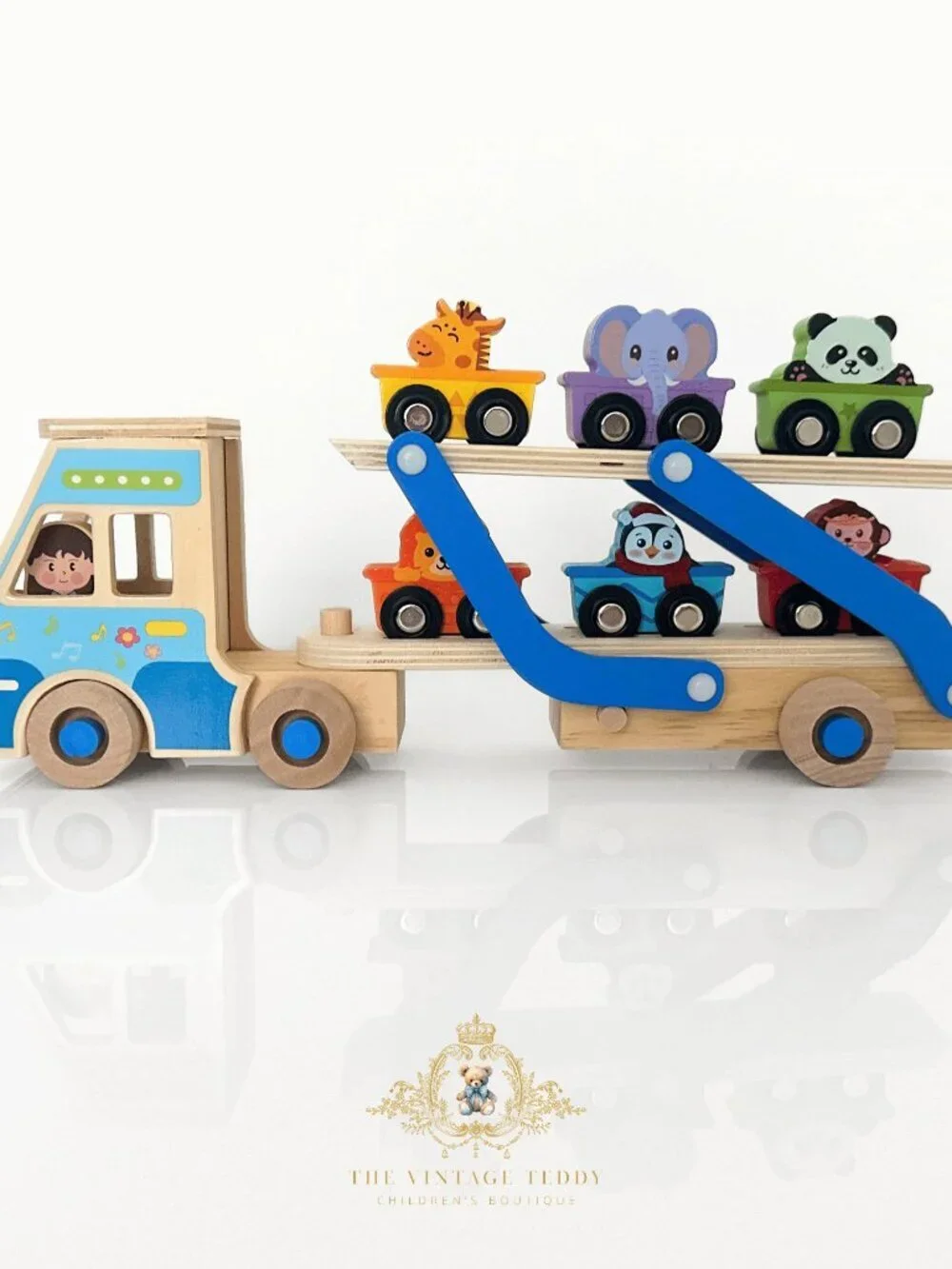 NWT Cute Wooden Animals Truck Activity Play Set Children’s Early Learning Toys